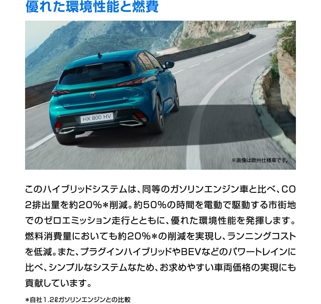 優れた環境性能と燃費